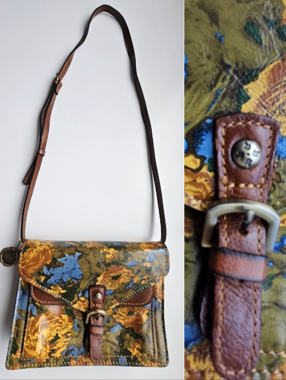 Patricia Nash 10th Anniversary Cassano Vintage Inspired Floral Pattern Leather